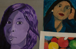 When Shalom's mother noticed her daughter's love for drawing, she applied for her to attend Durham School of the Arts. Shalom was accepted, and will be graduating from the school in May. On the left is a self-portait and on the right is a portrait Shalom made of her mother. She redid it twice. Her relationship with her mother has grown exponentially over time. And Shalom says that as she's gotten older she realizes how lucky she to have such a supportive mother.