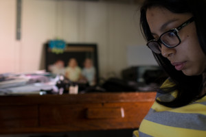 Looking to the future, Shalom is deciding where she would like to attend college. Out of the 10 colleges she applied to, she was accepted to 8. Before she commits, she needs to see how much financial assistance she is able to receive. As of now, Salem College has offered her the most. "It's looking like I might go there," she says. But Hollance University is her top pick. Here she is applying for a private scholarship offered by Univision.