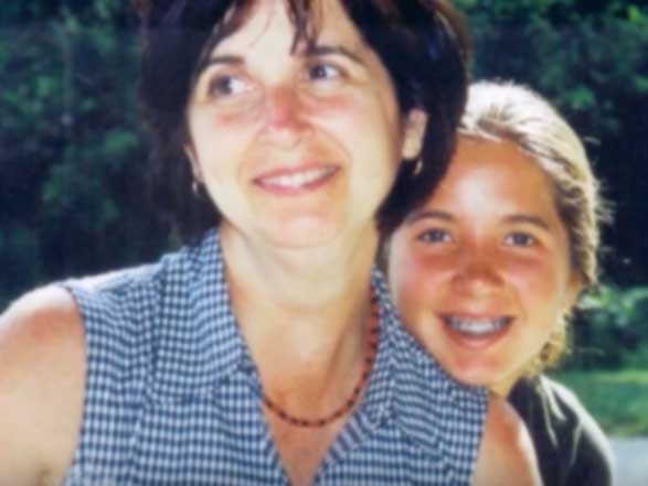Shelly Sanders with mother in old family photograph.