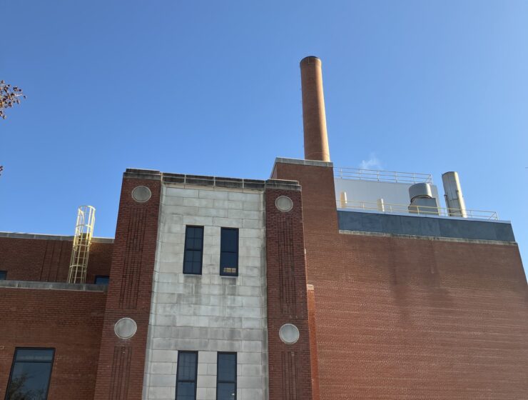 An image of UNC's cogeneration facility on West Cameron Ave.