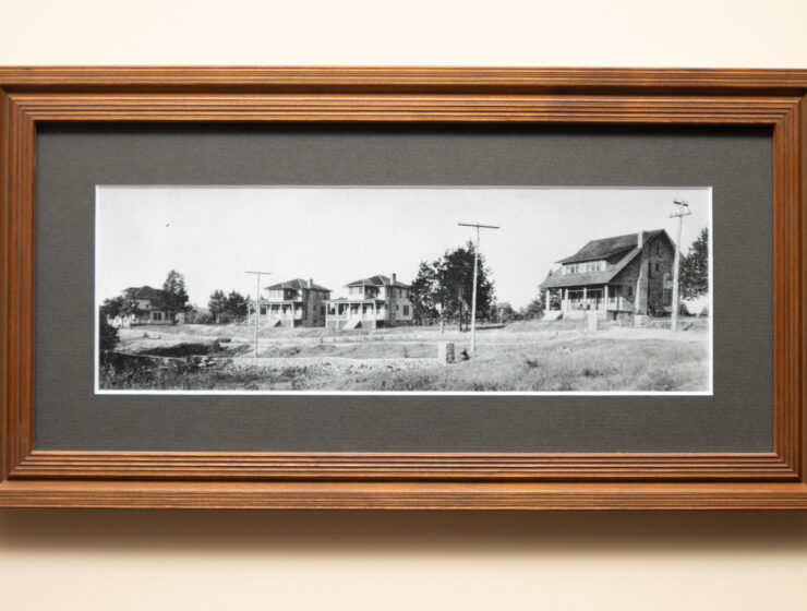 Copy of a photo of the original Cobb Terrace houses, taken by Collier Cobb in 1920..