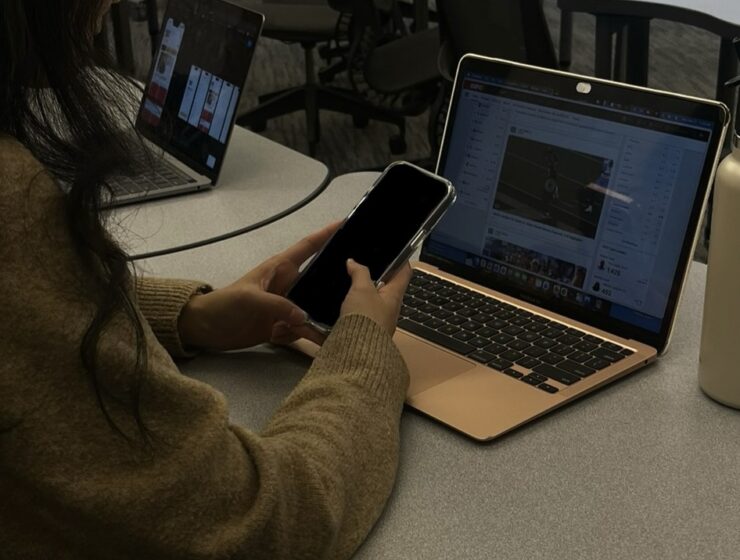 Teen using her phone. Decorative image